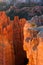 View of stunning red sandstone hoodoos in Bryce Canyon National