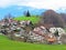 View of a suburban residential area in Wollerau on a hill above Lake Zurich - Canton of ZÃ¼rich Zuerich or Zurich, Switzerland