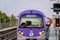 A view of Subway train arrives at metro station of Kolkata East West Metro system at Salt Lake Sector V, Bidhannagar, Kolkata on