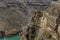 View of the Sulak from the village of Dubki from a height of 900 meters above sea level. Sulak Canyon, Dagestan