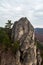 View from Sulovsky hrad castle ruins in Sulovske skaly mountains in Slovakia