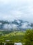 view of a summer day in the mountains, green meadows, mountain slopes and hills