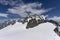 View of the summit of Dente del Gigante in the Mont Blanc massif