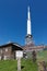 View of the summit of Puy de Dome, Auvergne, France. Communications mast