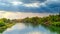 View of sunbeam over river background