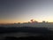 the view of the sunrise over Mount Batur, the clouds look very beautiful covering the morning sun