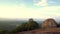 View of sunrise of Sigiriya rock from Pidurangala rock, Sri Lanka