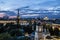 View during sunset at the center of Moscow with the statue of Peter the Great, Russia