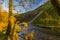 A view at sunset down the River Dove at Dovedale, UK