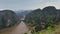 View of surrounding landscape from famous Hang Mua peak in Ninh Binh Province in Vietnam