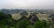 View of surrounding landscape from famous Hang Mua peak in Vietnam