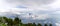 View from the surrounding volcanoes from the summit of Acatenango volcano , Guatemala