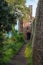 View of surviving walls and tower of Rougemont Castle