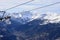 View of Susa Valley and snowy mountain peaks in Piedmont, Turin, Italy