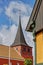 View of Svaneke Church on Island of Bornholm in Denmark