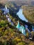 View of the Svyatogorsk Lavra surrounded by the autumn forest and the Seversky Donets River