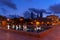 View of swans fountains in the National Seaside Park at evening time