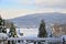 View on Swieradow Zdroj resort in winter, northern slope of the Jizera Mountains, Poland