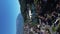 View of the Swiss city Verdenberg. Swiss Alps in the background. Roofs of houses and a city landscape from a quadrocopter.