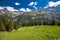 View of Swiss mountains - Piz Segnas, Piz Sardona, Laaxer Stockli from Ampachli, Glarus, Switzerland, Europe