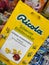 View on swiss Ricola herb candies packets in german supermarket