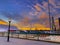 view of Sydney darling Harbour and City CBD Skyline NSW Australia. cloudy skies