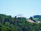 View of the SÃ¤ntis Santis or Saentis alpine summit in the Alpstein mountain range  from the city of St. Gallen