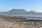View of Table Mountain from Blouberg Beach in Cape Town, South Africa