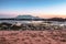 View of Table Mountain and Cape Town city coastline at sunset, Cape Town