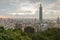 View of Taipei 101 and over Taipei city