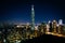 View of Taipei 101 and the Taipei skyline at night, from Elephant Mountain, in Taipei, Taiwan.