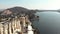 View of Taj Fateh Prakash Palace near Lake Pichola in Udaipur, Rajasthan, India - Aerial Fly-over shot