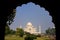 View of Taj Mahal complex framed with an arch, Agra, Uttar Pradesh, India