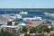 View of the Tallinn passenger port on a sunny summer day. Estonia