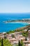 View of Taormina city and giardini naxos beach