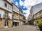 View of the Tapal square and adjoining buildings, in the urban center of the city of Noia in Galicia, Spain