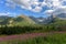 View of the Tatras mountains and colorful flowers in Gasienicowa valley