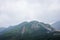 A view of Tebing Soni, Papandayan on the back side with thick vegetaion on it on cloudy grey day. Papandayan Mountain is one of