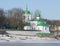 View of the temple of the Apostle and Protomartyr Stephen in the Holy Transfiguration Mirozh monastery. Pskov