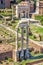 View on the the Temple of Castor and Pollux and the Arch of Septimius Severus in Roman Forum