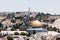 View of the Temple Mount and Jerusalem from the Corner tower of the Evangelical Lutheran Church of the Redeemer in the old city of