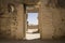 View through the Temple of the Oracle of Amun to Gebel el-Dakrour in Siwa Oasis