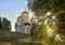 A view of the temple, standing on the steep bank of the Volga River Russia, Samara