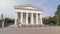View of the temple Theseus timelapse hyperlapse and historic park Volksgarten with its old rosarium in Vienna in Austria