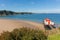 View from Tenby Wales UK of the coast and Carmarthen Bay in summer