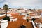 View of the terra cotta roofs of historic Lisbon