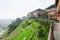 View of terraced hills in Tiantouzhai village