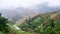 view of terraced rice gardens over clouds