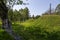 View of the territory of the park Island of Forts in Kronstadt, St. Petersburg