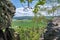 View from the Teufelsmauer between Timmenrode and Blankenburg as a popular destination for hikers